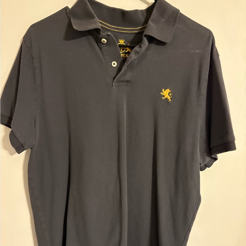 Express Charcoal Polo with Gold Accent
